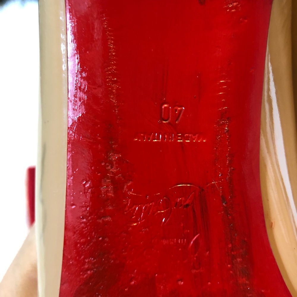 Christian Louboutin Tan Crystal Love Flats 40 - Picture 7 of 7